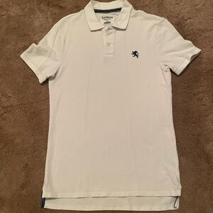 Express Classic White Polo with Navy Logo